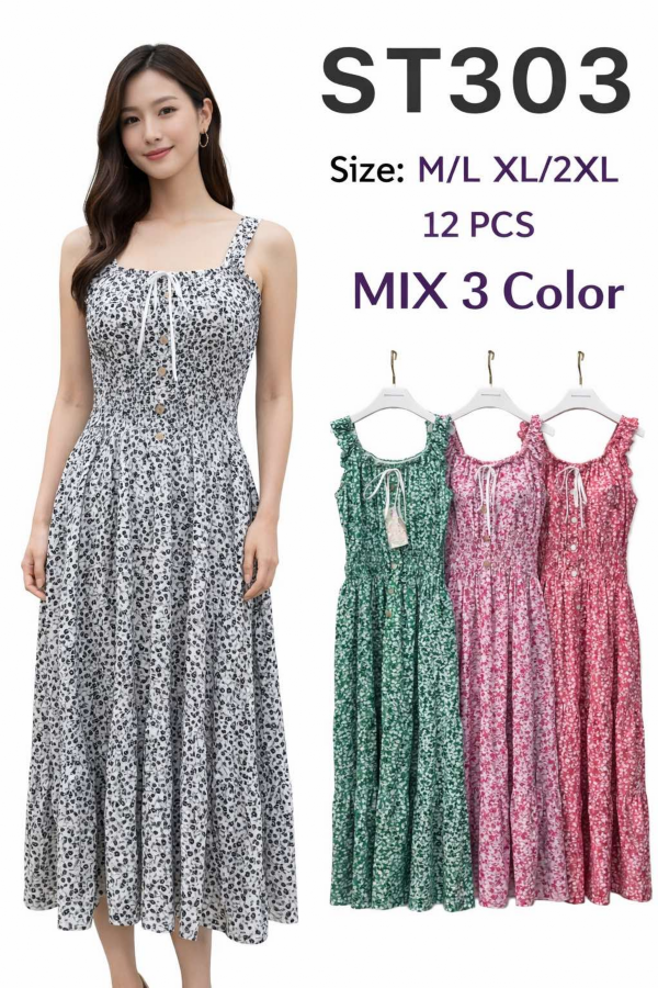 Sukienki damskie Roz M-2XL, Mix Kolor .Paczka 12 szt